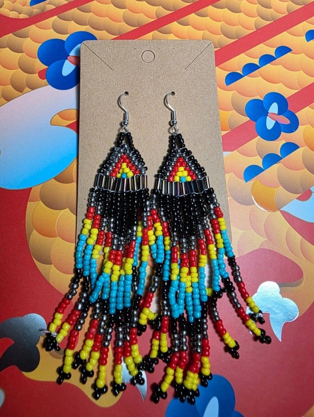 Black Seed Bead Earrings